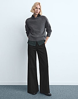 MANGO HIGH WAIST WIDE LEG JEAN