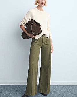 MANGO HIGH WAIST WIDE LEG JEAN