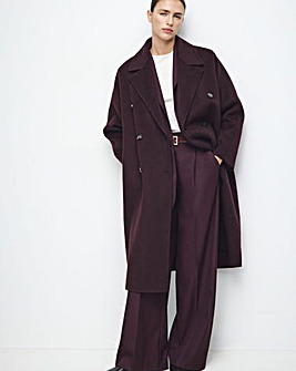 MANGO WOOL MIX DOUBLE BREASTED COAT