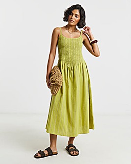 Native Youth Shirred Bodice Cami Dress