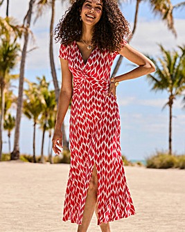Sosandar Print Twist Front Maxi Dress