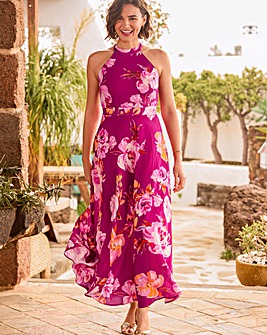 Joe Browns Lulu Floral Halter Neck Dress Petite