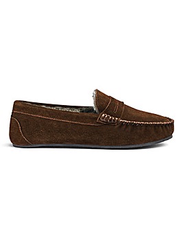 Suede Saddle Loafer Slippers