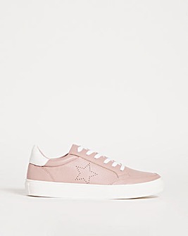 Lace Trainer with Star Detail EEE Fit