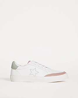 Lace Trainer with Star Detail EEE Fit
