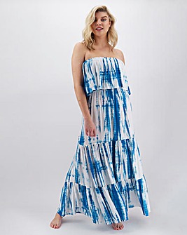 Bandeau Tiered Tie Dye Maxi Dress