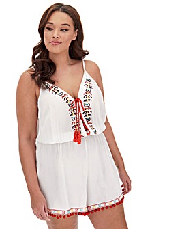 Embroidered Beach Playsuit