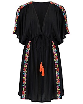 Pour Moi Embroidered Crinkle Cover Up