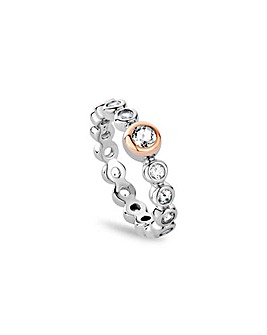 Clogau Celebration Sterling Silver Tennis Ring with Topaz