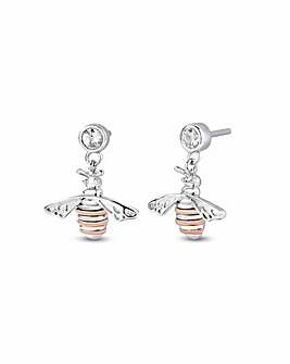 Clogau Nature's Wonder Sterling Silver Honey Bee Drop Earrings with Topaz
