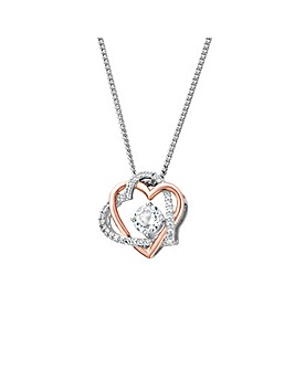 Forever Yours Sterling Silver Heart Pendant with Topaz