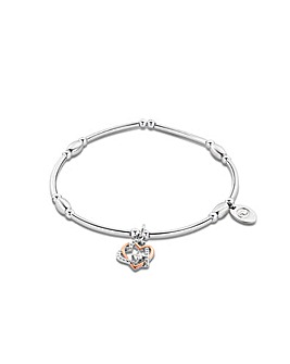 Clogau Forever Yours Sterling Silver Heart Affinity Bracelet with Topaz