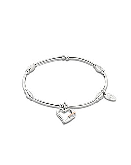 Clogau Past Present Future Sterling Silver Heart Affinity Bracelet with Topaz