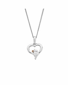 Clogau Paw Print Heart Pendant