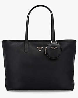 Guess Large Power Play 2 Black Logo Tech Tote Bag