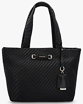 Guess Francy Woven Black Tote Bag