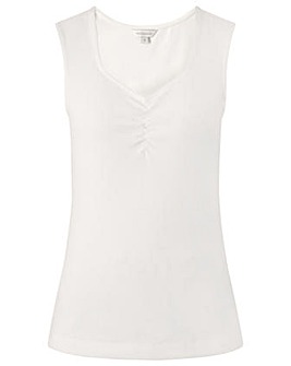 Monsoon Cap Sleeve Ruched Jersey Top