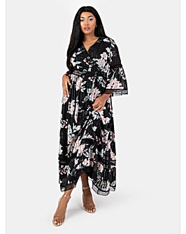Lovedrobe Luxe Black Floral Maxi Dress