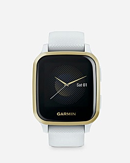 Garmin Venu Sq Smart Watch - Light Gold and White