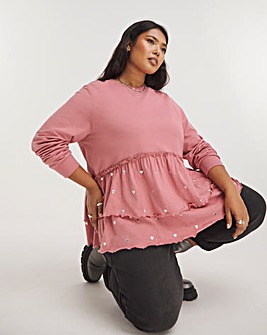 Rose Heart Stud Tiered Tunic