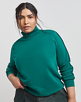 Dark Green Roll Neck Sweatshirt