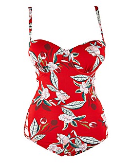 Figleaves Curve Miami Underwired Red Floral Swimsuit