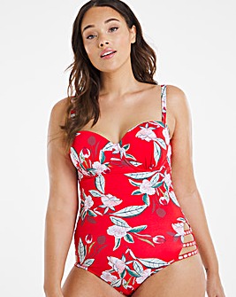 Figleaves Curve Miami Underwired Red Floral Swimsuit