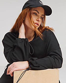 Black Toggle Detail Sweatshirt