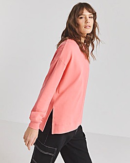 Blush Pink Side Split Sweatshirt
