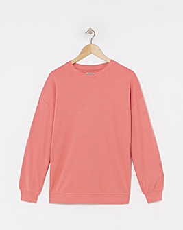 Blush Pink Side Split Sweatshirt