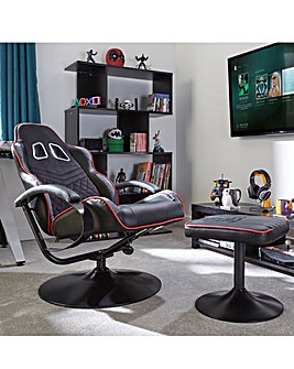 X Rocker Play Milano Multi-Media Reclining Gaming Chair with Footstool