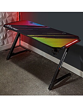 X Rocker Jaguar Esports Gaming Desk with RGB Edge lighting - Wide
