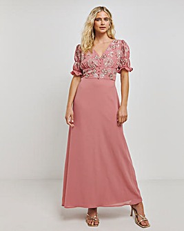 Maya Floral Embellished Maxi Dress