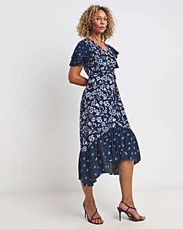 French Connection Bhelle Mix Recycled Midi Dress