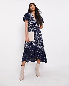 French Connection Bhelle Mix Recycled Midi Dress