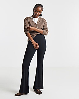 Black Jersey Flared Trouser