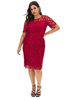 simply be red lace dress