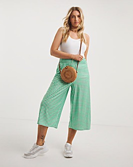 Gingham Textured Jersey Culotte