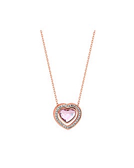 Jon Richard Rose Heart Pendant Necklace embellished with Swarovski Crystals