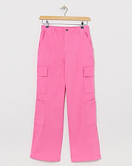 Hot Pink Double Pocket Cargo Trouser