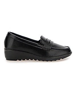 Cushion Walk Low Wedge Loafers Wide E Fit