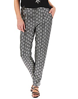 Print Satin Tapered Trousers Regular