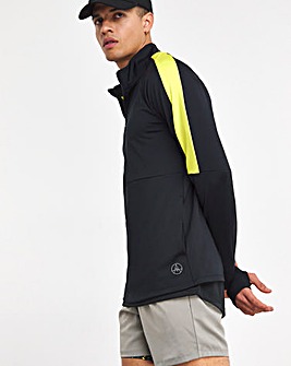 Jacamo Active Zip Up Training Top Lime/Grey