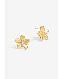 Jon Richard Satin Floral Earrings