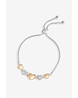 Jon Richard Rose Crystal Heart Bracelet