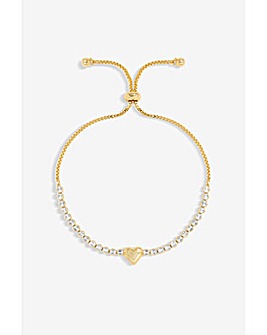 Jon Richard Heart Crystal Toggle Braclet