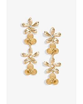 Mood Mixed Flower Linear Drop Earrings