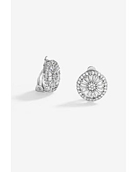 Jon Richard CZ Baguette Clip Earrings