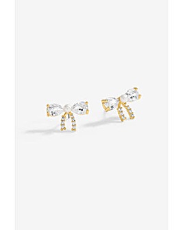 Jon Richard CZ Pearl Bow Earrings