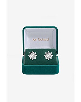 Jon Richard CZ Crystal Flower Studs